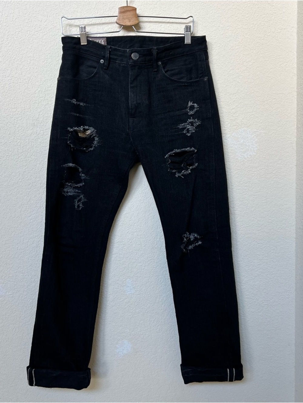 Freenote Cloth Jeans Mens 31 Waist Black Denim Japanese Selvedge Wilkes Western